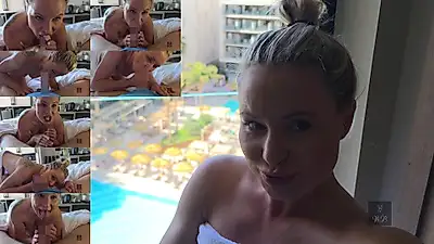 Balkon-B**wjob Revanche!!! ich wecke ihn, sauge ihn leer und schlucke alles!