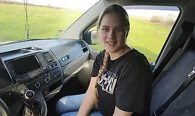 Fucked in the car and almost got caught!