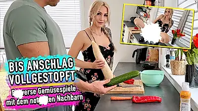 STUFFED TO THE MAXIMUM - Perverse vegetable games with the horny neighbor