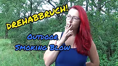 DREHABBRUCH! Geiler SMOKING-B**w OUTDOOR!