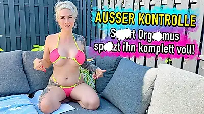Out of control - S****t orgasm completely covers him!
