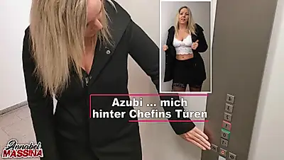 Trainee f**ks me behind the boss's doors