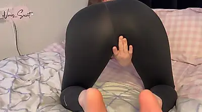 Fucked in tight sports leggings and sprayed on my bare feet