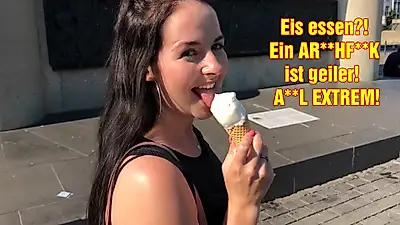 Eating ice cream?! An assfuck is hotter! EXTREME A**L!