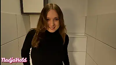 My first C*****t ! Roommate caught w****ing and f**ked