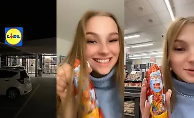 Get a CHOCOLATE SANTA CLAUS at LIDL and shove it into my tight little pussy at home