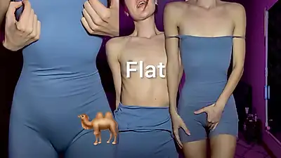 Costum întreg, fetiș cu vârf de cămilă pentru sâni plați!! Fată slabă cu țâțe mici te excită