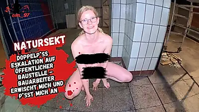 Double p**s Escalation With F**ker on the construction site