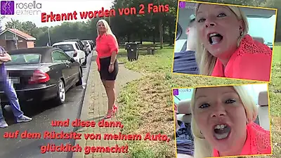 I was recognized by 2 fans and then made happy in the back seat of my car!