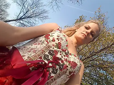 Public Naked with Dirndl in Munich. I think I was caught...