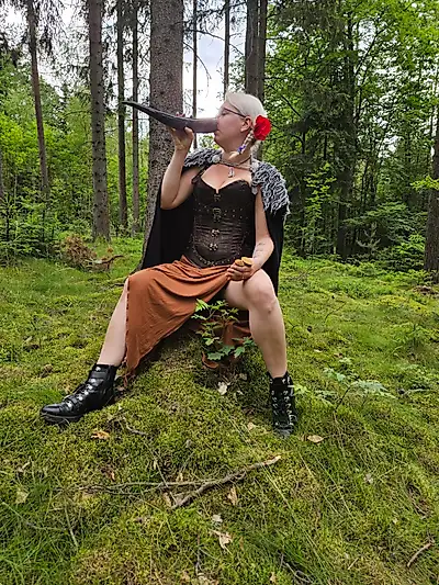 Hot medieval pictures in the forest;)