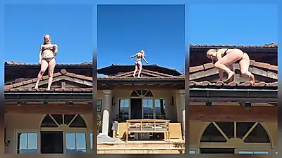 Desnuda en el tejado