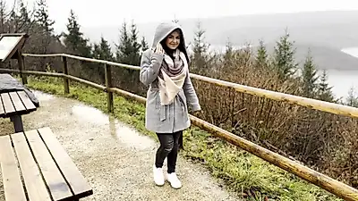 Was that okay?! Lousy weather, awesome F**K! Outdoor C******E!