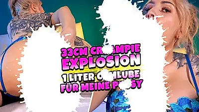 33cm C******e Explosion - 1 Liter Cumlube for my P***y