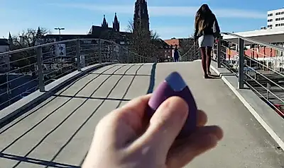 REMOTE-CONTROLLED shopping trip! + B**wjob in the fitting room!