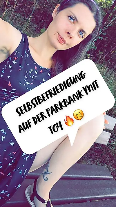 Masturbation on the park bench with a toy 🔥