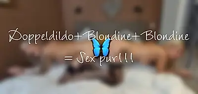 Double dildo + blonde + blonde = pure S*x!!! 🍆+👯‍♂️=💦💦