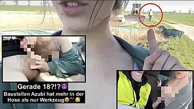 18, sweaty, inexperienced 🥵💦: I saved the VIRGIN construction apprentice's evening!!! 😈😈🥰