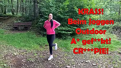 CRAZY! Fucked while jogging outdoors! C******E!