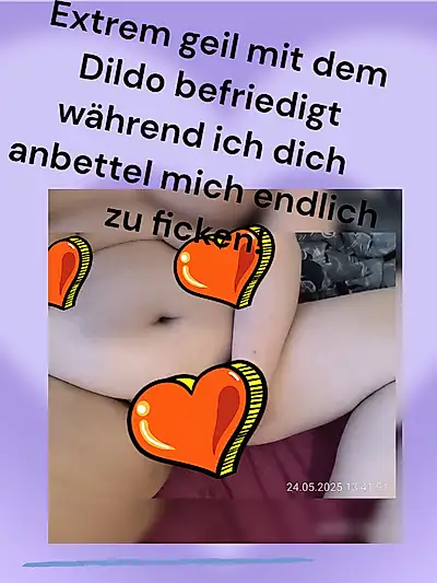 Extremely arousing, I masturbate with the dildo while begging you to finally f*** me!