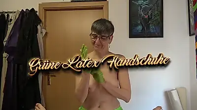 Guanti in lattice verdi