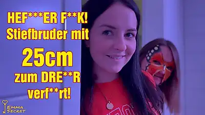 HEAVY F**K! Stepbrother seduced into a THREE with 25cm!