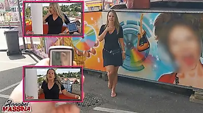 Remote-controlled orgasm f***e at a folk festival