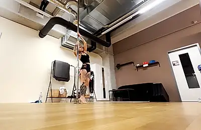 I'll show you on my pool dance pole