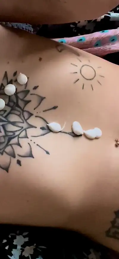 Applying cream on the sofa before going to bed 😋 there's something about that