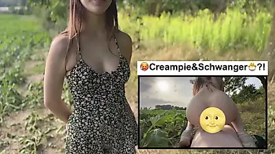 C******e und SCHWANGER Beim ersten Date?!?😰🥵 Er füllt meine junge F***e mi***n auf dem FELD?!?🤤🎂🍆