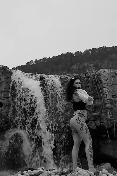 Shooting at the waterfall