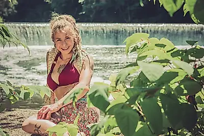 Topless in the water! 