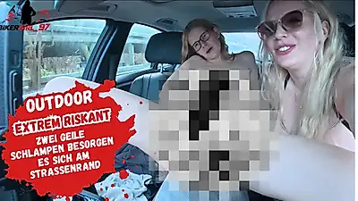 Due troie in macchina si danno da fare! Sesso estremo in macchina!