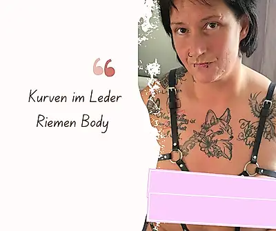 Curves in a leather bodysuit