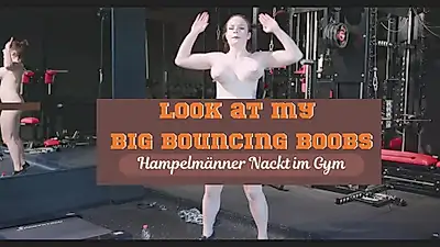 Jumping jacks naked in the gym 4K