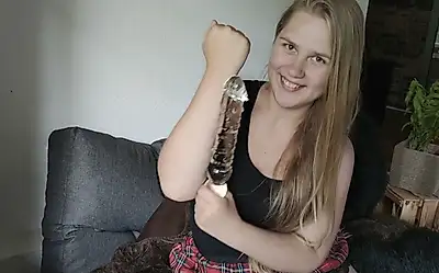 With GIANT DILDO and A**LPLUG made of GLASS ABGEF**KT!